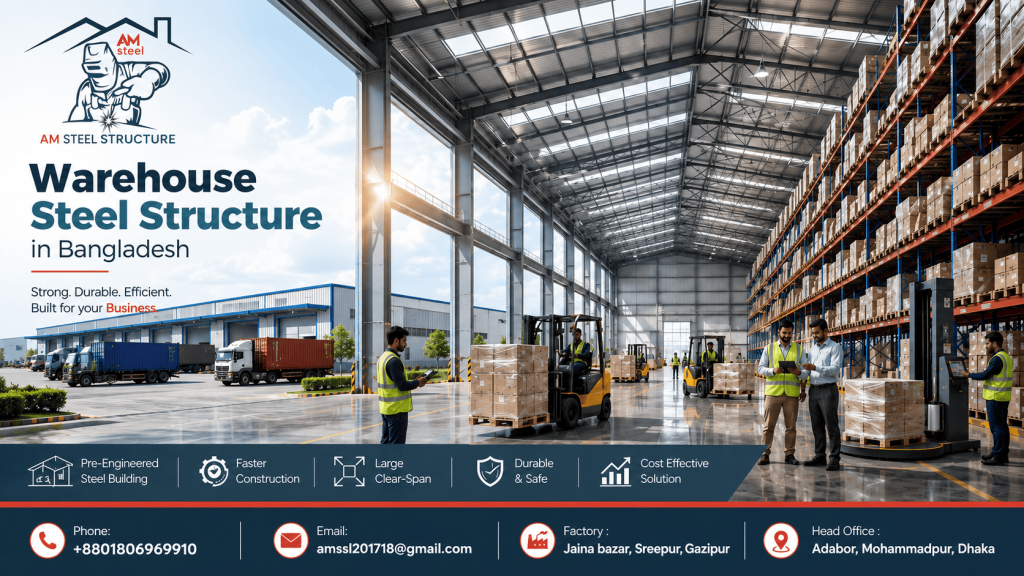 Warehouse Steel Structure in Bangladesh by AM Steel Structure Bangladesh